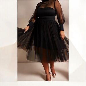 Elegant Black Sheer Dress